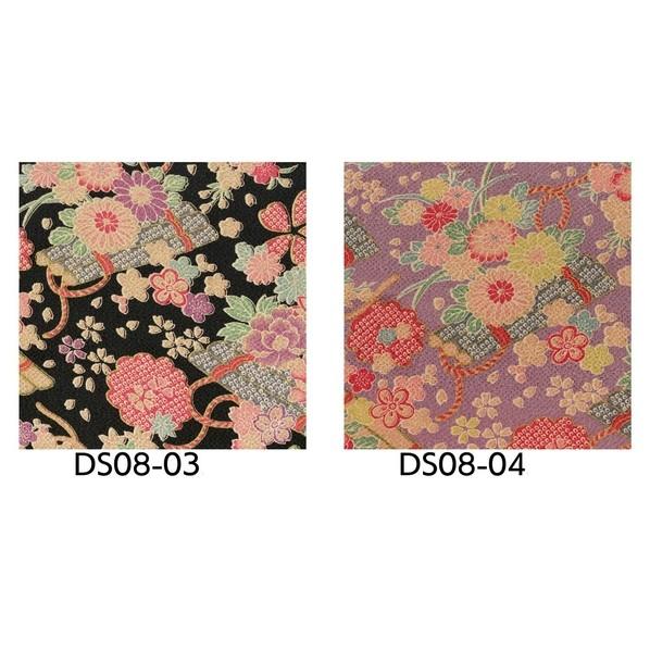 日本紐釦貿易(Nippon Chuko) 日本紐釦貿易 ちりめん 金彩 花柄 黒 巾約70cm×6m切売カット DS08-03-6M 6mの画像