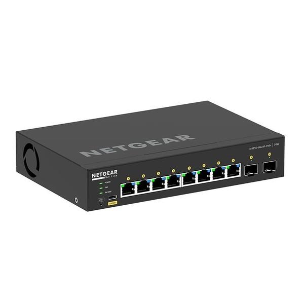 Netgear ProAV向けPoE+対応(220W) 1Gポート×8 SFP+スロット×2 フルマネージスイッチ 黒 H40xW210xD140mm GSM4210PX-100JPS 1点_1