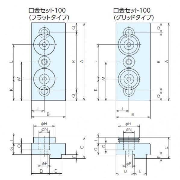 ナベヤ ユニバーサル口金セット ロックタイト5軸 UJS100-RGの画像
