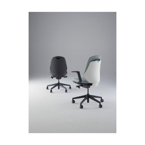 ナイキ ワークチェアー（可動肘付） トートバック TBE型 ミックスホワイト×ホワイト 背・座：ミックスブラック／本体：ホワイト TBE511FA-PMBK 1脚_4