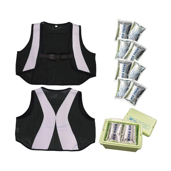 クールベスト・ファン付き・メッシュ素材 9 [アタックベース] 6ポケットアイスメッシュベスト /ファン付