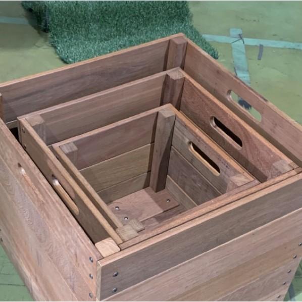 ※法人専用品※オンリーワンクラブ 天然木加工品(ウリン) キューブ3連プランター HJ3-OYKS01_2