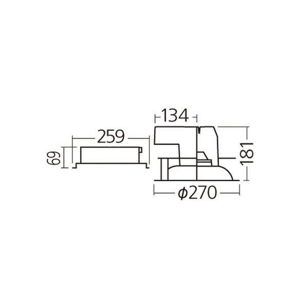 パナソニック　LEDダウンライト　本体　銀色鏡面反射板　昼白色　1500形　拡散　φ250　NDN97920SK