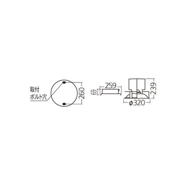 パナソニック　LEDダウンライト　本体　昼白色　NDN97970SK　2000形　φ300　銀色鏡面反射板　拡散