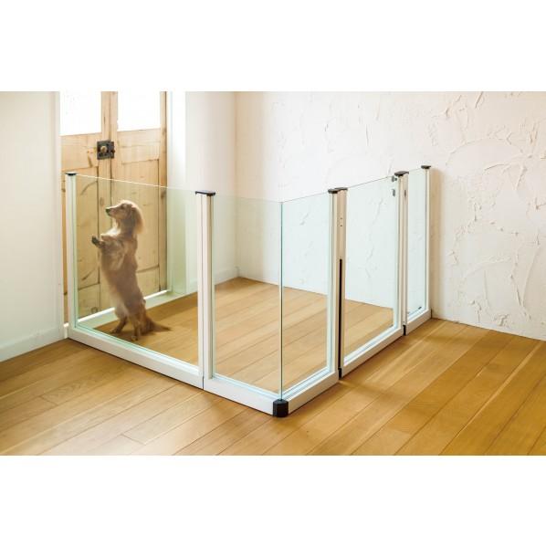 ※法人専用品※PET'S ADVANCE セーフテリア 300フラット クリア ホワイト 800mm×303mm×90mm SFT-C8030WT_2