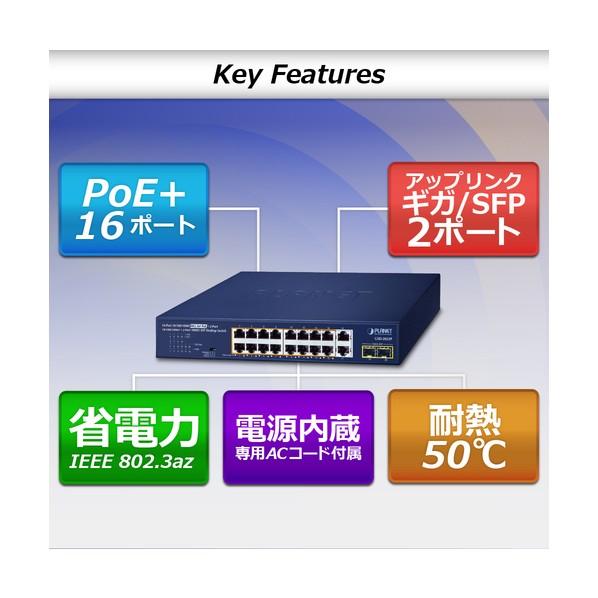 ＰＬＡＮＥＴ　ＴｅｃｈｎｏｌｏｇｙＣｏｒｐｏｒａｔｉｏｎ PoE＋ギガビットイーサネットスイッチSFPポート付 GSD-2022P_7