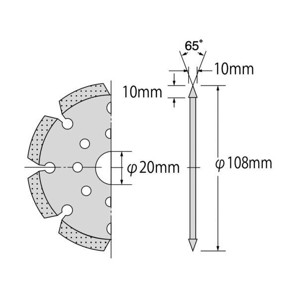 エビ印 ダイヤモンドホイールVカッターライト108mm VK105 1点