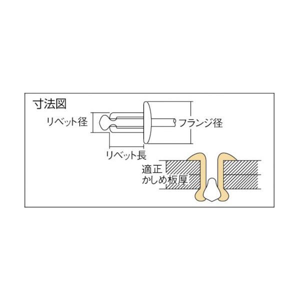 エビ印 ブラインドリベットステンレス／スティール6−5（1000本 