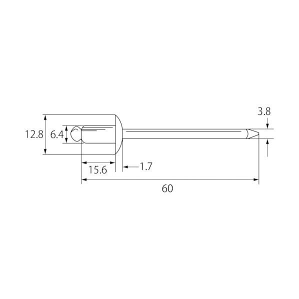 ブラインドリベットステンレス／スティール８−６（５００本入） 168 x 118 x 191 mm NSS8-6 500本 【テツ】