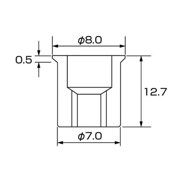 ナットＫタイプスティール５−３．２（１０００個入） 144 x 97 x 80 mm NSK5M 1000個 【リベットナッ】