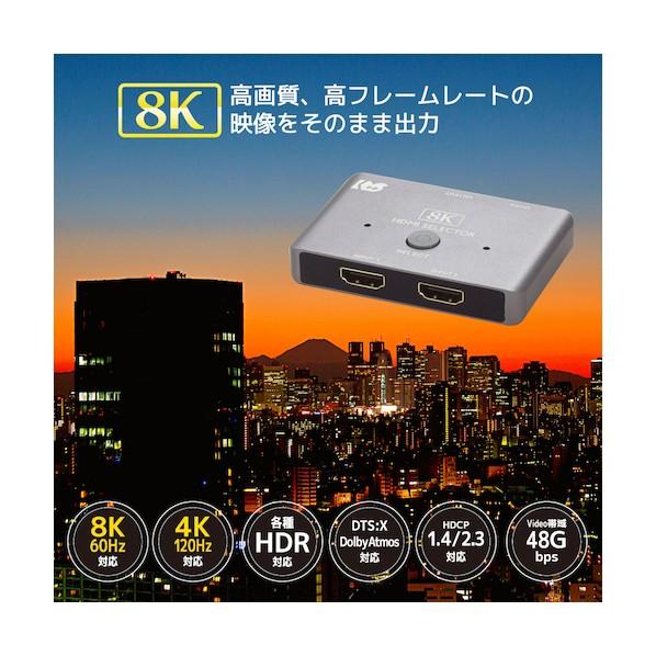 ラトックシステム 8K60Hz/4K120Hz対応 2入力1出力 HDMI切替器 RS-HDSW21-8K 1点_1