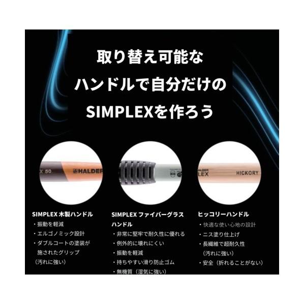 ロームヘルド・ハルダー SIMPLEXハンマー ゴム複合材・ソフトメタル（シルバー）強化鋳鉄製ハウジングとグラスファイバー製ハンドル径80mm 全長490mm 3729.080_3