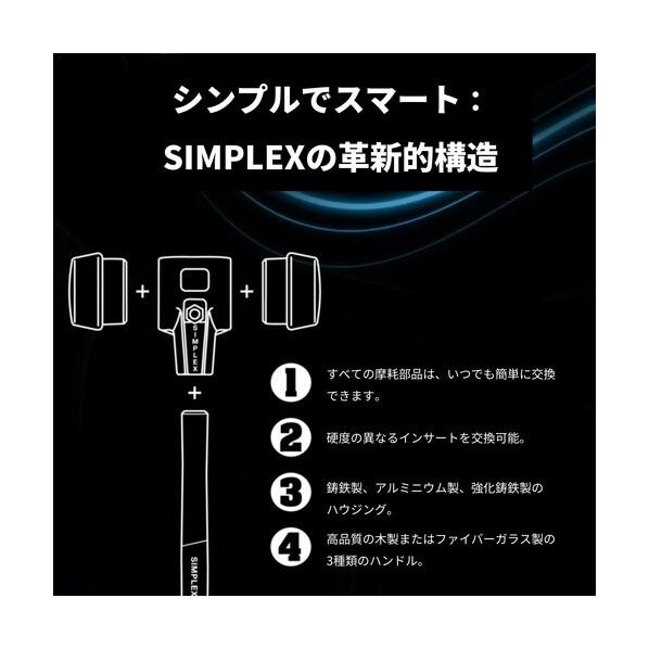 ロームヘルド・ハルダー SIMPLEXハンマー ゴム複合材・ソフトメタル（シルバー）強化鋳鉄製ハウジングとグラスファイバー製ハンドル径80mm 全長490mm 3729.080_9