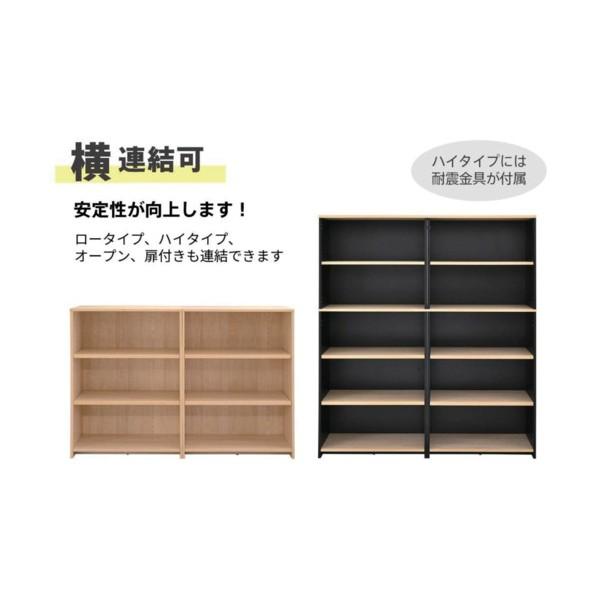 アール・エフ・ヤマカワ プラン木製シェルフ W800×H1850 ホワイトxホワイト 上部扉付き RFPS-8018WH-JDの画像