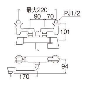 SANEI サーモシャワー混合栓 SK1812D-3U-13 : DIY FACTORY ONLINE SHOP