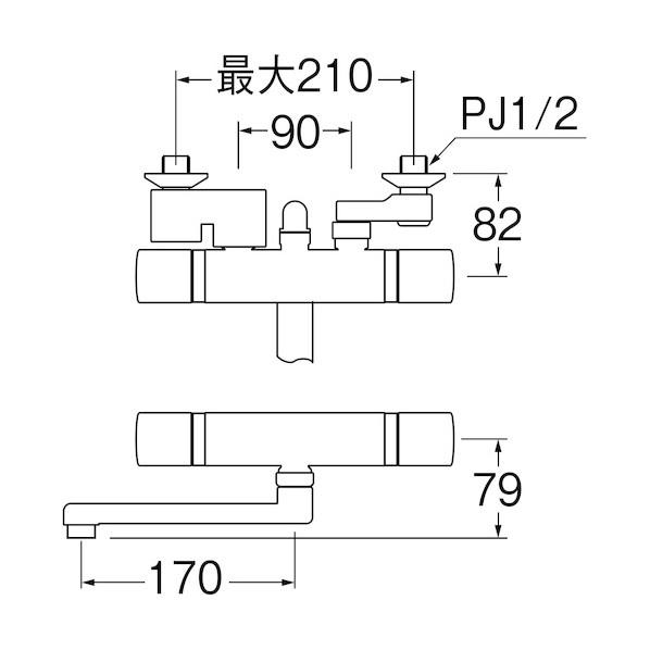 サンエイ サーモシャワー混合栓 SK18520S913 3247 1台 : DIY