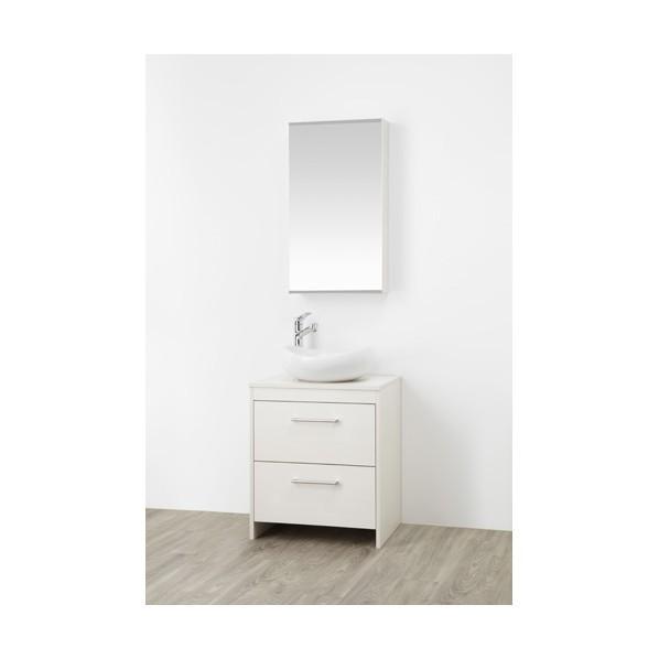 サンエイ 洗面化粧台 木目ホワイト WF015S2-600-IV-T2