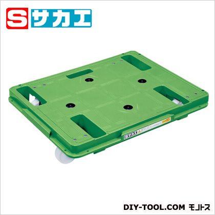 サカエ 樹脂台車(スタッキング・連結仕様)4輪自在タイプ グリーン SCR650N