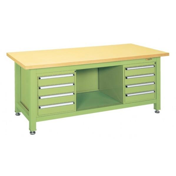 サカエ 超重量作業台Wタイプ(キャビネットW-4N×2個付) WG894F4B サカエ組立式作業台 超重量作業台Wタイプ（キャビネットW－4N×2個付） WF