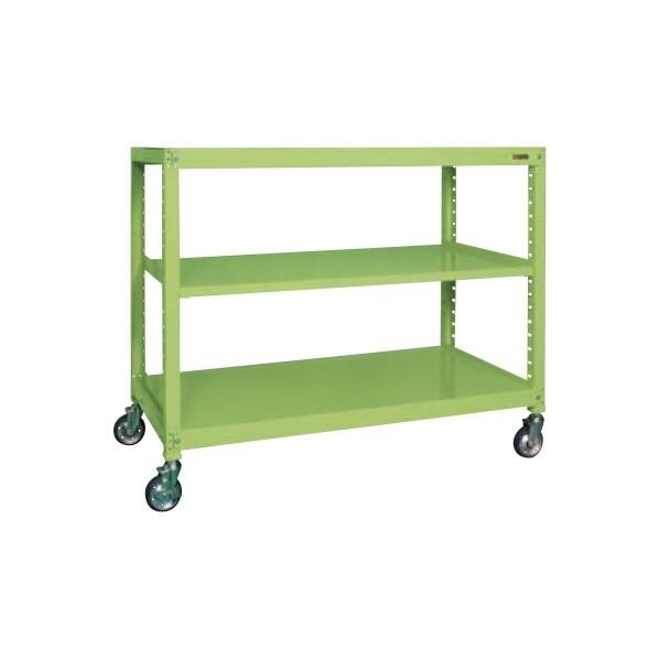 サカエ キャスターラックRK型(ゴム車) カラー:グリーン 寸法(間口W×奥行D×高さH)(mm):1500×600×1650 RKCN-5653