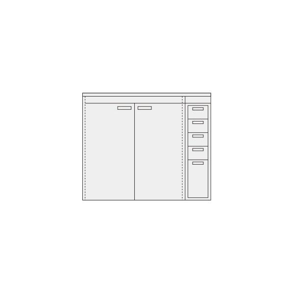 サカエ ピットインキャビネット 天板付 カラー:パールホワイト 1200×650×950 PN-F23W