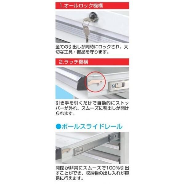 サカエキャビネットワゴン ボールスライドレール仕様700×480×1025mmパールホワイトCV-1081WD_1