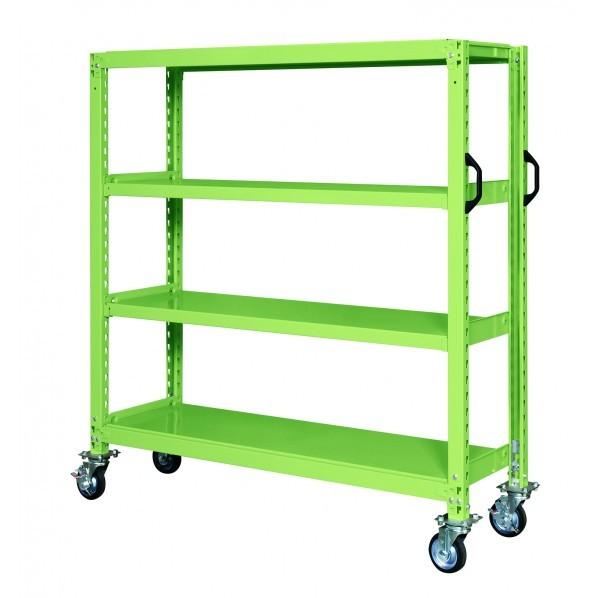 ※法人専用品※サカエ中量キャスターラック1200×450×1380mmグリーンGKR-8324GUJ