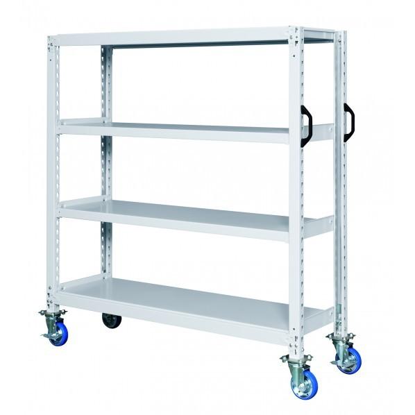 ※法人専用品※サカエ 中量キャスターラック ホワイトグレー 1500×450×1380mm GKR-8523WUJ