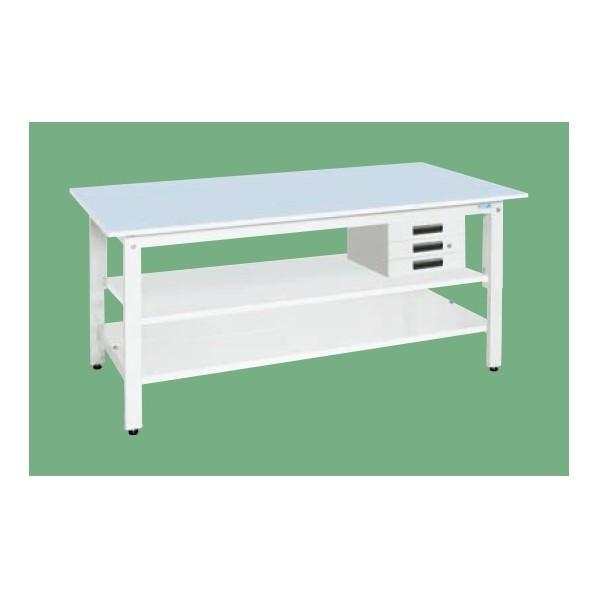 ※法人専用品※サカエ 軽量作業台KHタイプ抗ウイルス天板 中棚・中板付 900×600×800 パステルブルー KH-38CVPBT2 1台