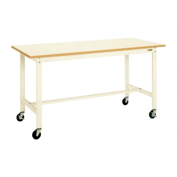 ※法人専用品※サカエ 軽量作業台 KHタイプ 移動式 アイボリー W1500×D750×H900mm KH-59BI