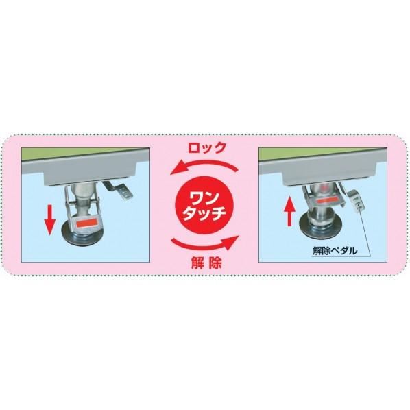 サカエ スーパーワゴン(ナイロンウレタン車/H880/3段タイプ/ねじ込み式キャスター/フロアストッパー付) SAS-90883FNUI 1台_6
