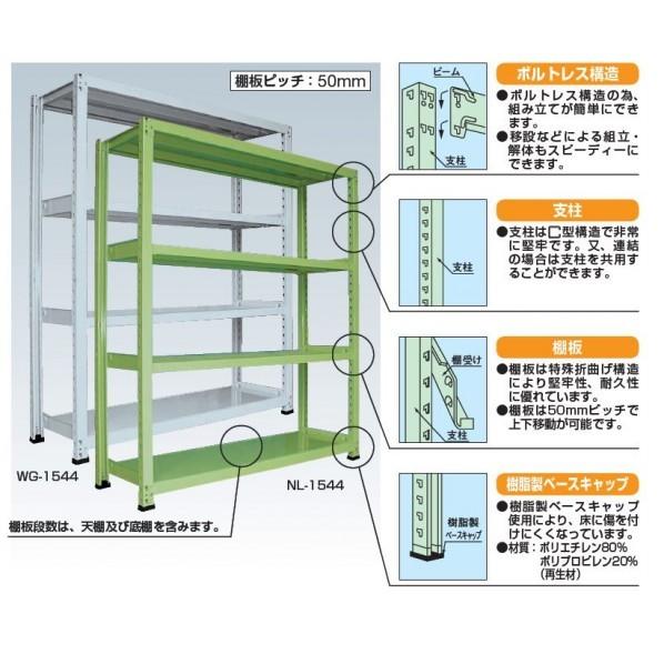 サカエ 中量棚NL型(300kg/段・連結・高さ2100mm・6段タイプ) NL2366R 1台