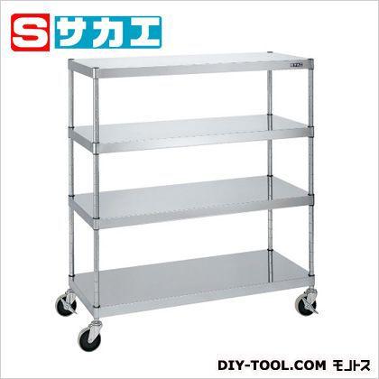 サカエステンレスニューパールラックワゴン(移動式・SUS304)ステンレスNPR1114RSU