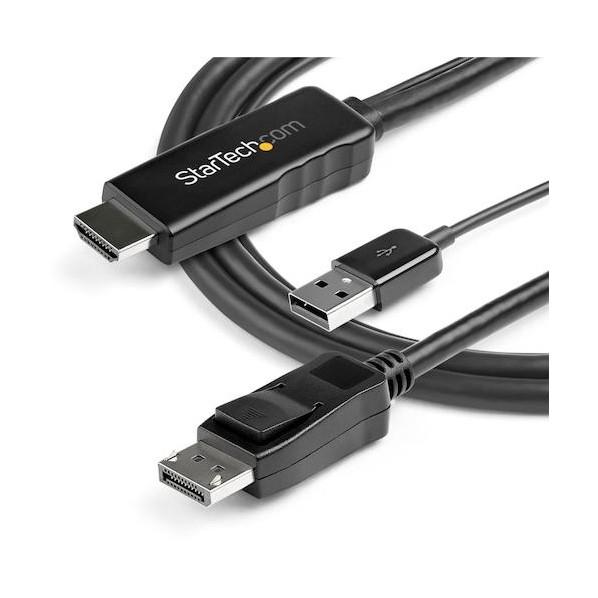 STARTEC.COM社 ディスプレイ変換ケーブル/HDMI - DP/2m/4K30Hz/USBパワー HD2DPMM2M 1本