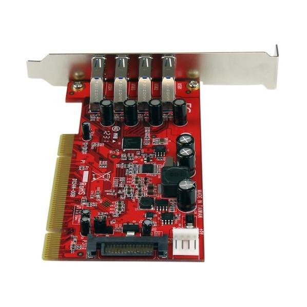 STARTEC.COM社 USB増設 PCIカード/ 4x USB-A/5Gbps/SATA電源コネクター/インターフェースボード PCIUSB3S4｜diy-tool｜04