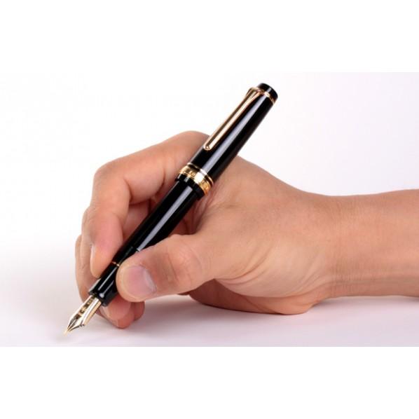 セーラー万年筆 プロフェッショナルギア 銀 万年筆 極細 ブラック φ18