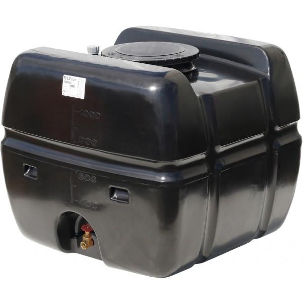 ※法人専用品※スイコー スーパーローリータンク 1000L(フタ含む)直付けスリースバルブ40A付 ブラック SLT-1000 BK+SV40A 1点