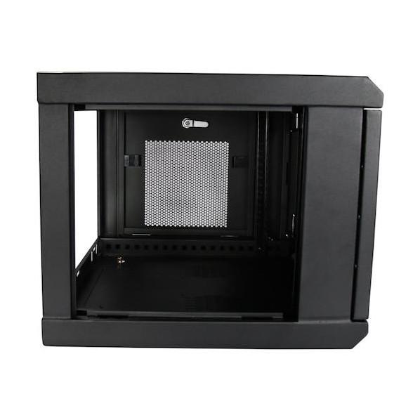 STARTECH.COM サーバーラック/6U/19インチ/壁掛けタイプ/取付奥行き38cm/ロック付きキャビネット/通気スリット・メッシュ RK616WALM 1個の画像