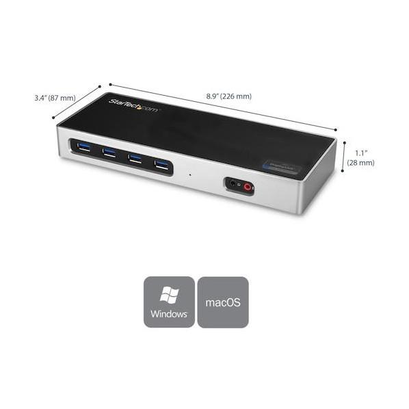 STARTECH.COM ドッキングステーション/USB-A & USB-C接続/2画面/4K60Hz/HDMI DP/多機能マルチハブ DK30A2DH 1個_1