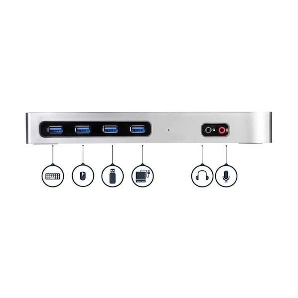STARTECH.COM ドッキングステーション/USB-A & USB-C接続/2画面/4K60Hz/HDMI DP/多機能マルチハブ DK30A2DH 1個_3