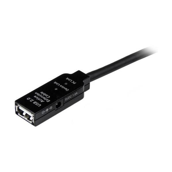 STARTECH.COM USB 2.0ケーブル/35m/Type‐A - Type‐A/480Mbps/アクティブ延長/オス-メス/ブラック USB2AAEXT35M 1本の画像