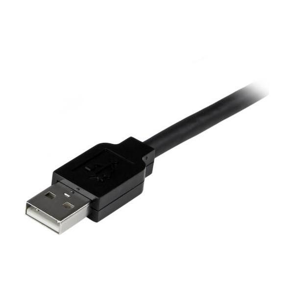 STARTECH.COM USB 2.0ケーブル/35m/Type‐A - Type‐A/480Mbps/アクティブ延長/オス-メス/ブラック USB2AAEXT35M 1本の画像