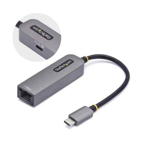 ※法人専用品※STARTECH.COM USB有線LANアダプター/USB-C/1G/100W PD/Thunderbolt互換/Windows & Mac スペースグレー 1GPD3-USB-C-ETHERNET｜DIY FACTORY ONLINE SHOP