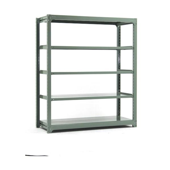 ブランド登録なし - 双福鋼器 中量ボルトレスラック 300kg 2100×1800×480 全ての存在5段 単体 ライトグリーン MBL-76S5-SG