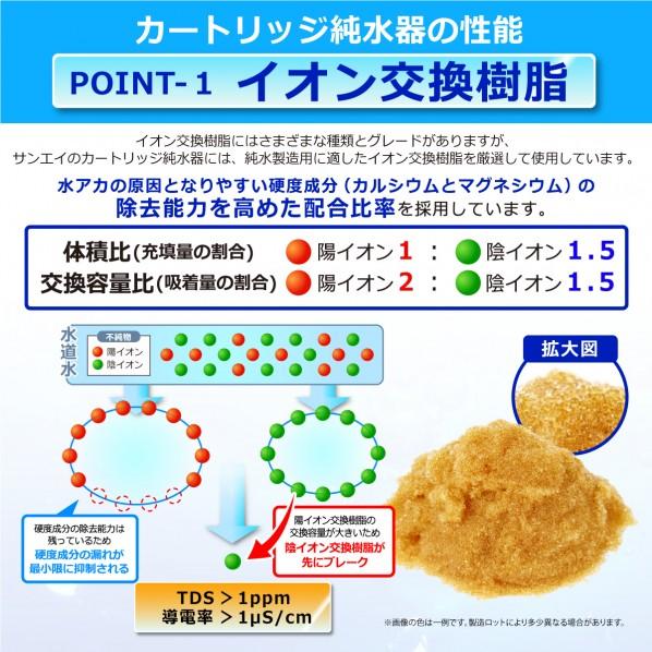 サンエイ化学 カートリッジ純水器 10L プロタイプ ホースセットタイプ TDSメーター付き 低床タイプ CPDH-10T-TDS 1セットの画像