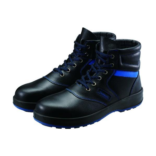 シモン 安全靴 編上靴 SL22-BL 黒 ブルー 24.0cm SL22BL24.0 1足
