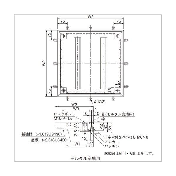 ACE(杉田エース) SUSフロアハッチ モルタル仕様 AFH600M_1