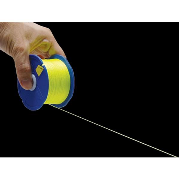 シンワ測定 ポリエステル水糸カッター付リール巻 蛍光イエロー