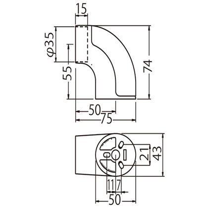 シロクマ ユニバーサルブラケットエンド シルバー 35径 BR-177 0｜diy-tool｜02