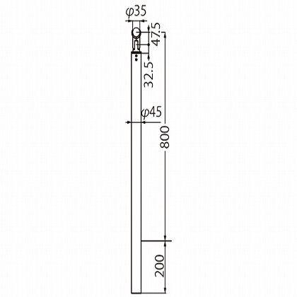 シロクマ 支柱　ブリップ　埋込み式 アンバー ABR-707U_1